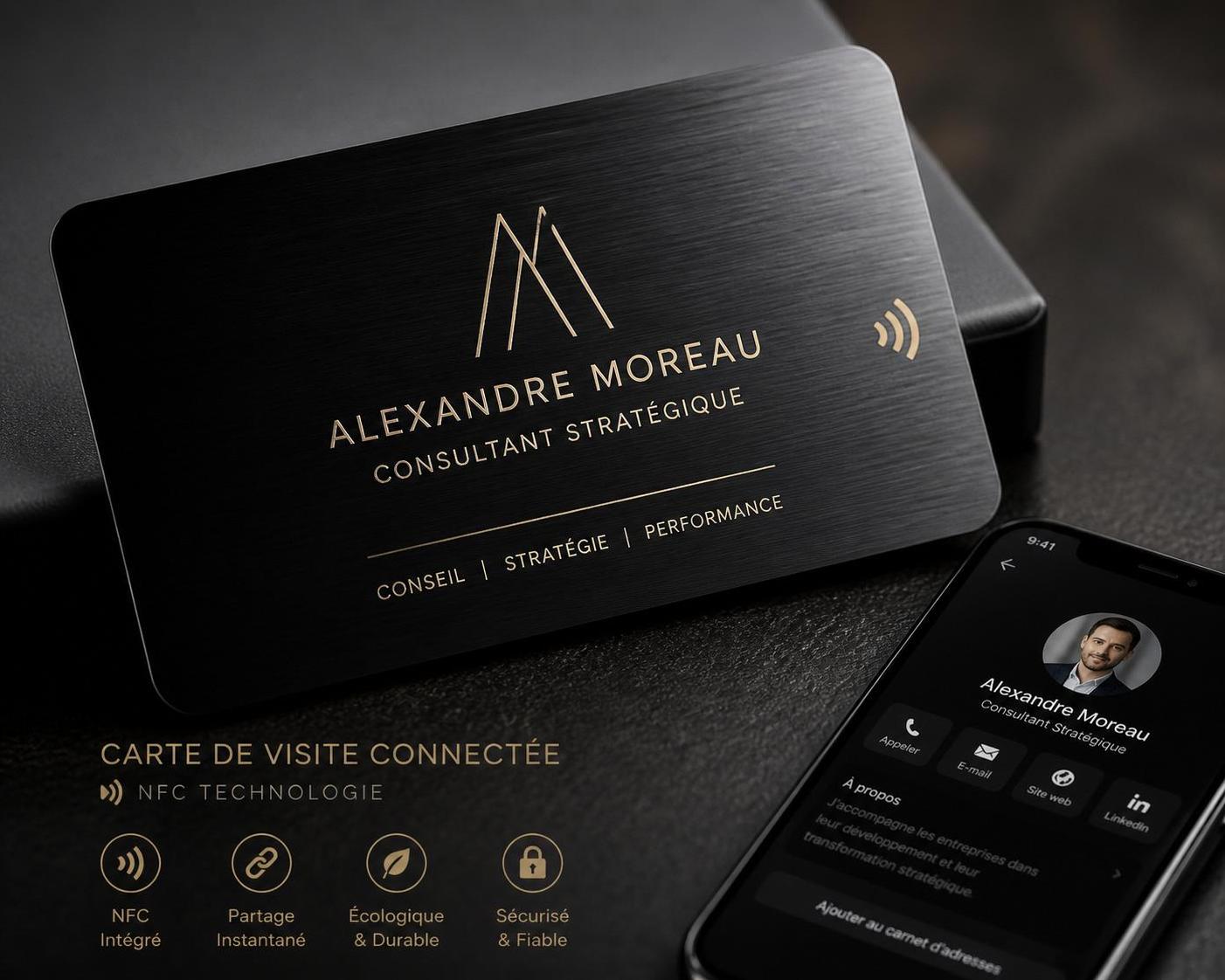 découvrez b cards, les cartes de visite connectées haut de gamme qui allient élégance et technologie pour laisser une impression mémorable à chaque rencontre.