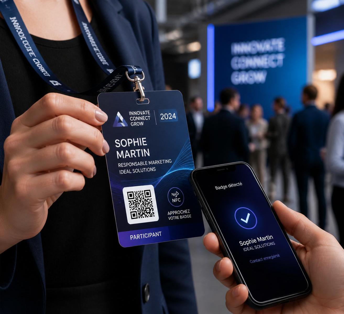 découvrez event badge, le badge événementiel connecté qui facilite le networking et booste l'engagement lors de vos événements professionnels.
