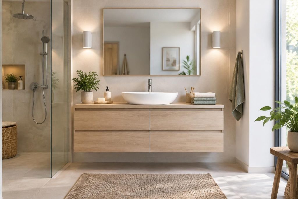 découvrez les meubles de salle de bain cdiscount avec vasque et rangements pratiques, pour aménager un espace fonctionnel et élégant.